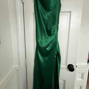 Selfie Leslie Emerald Satin Dress